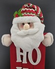 33" Wooden Christmas Santa Ho Ho Ho Porch Loft Foyer Sign Decor Plush Sun Hill