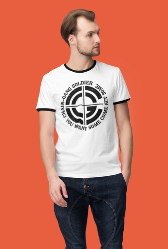 John Cena Come Get Some Chaingang Soldier White Ringer T-shirt - Picture 2 of 6