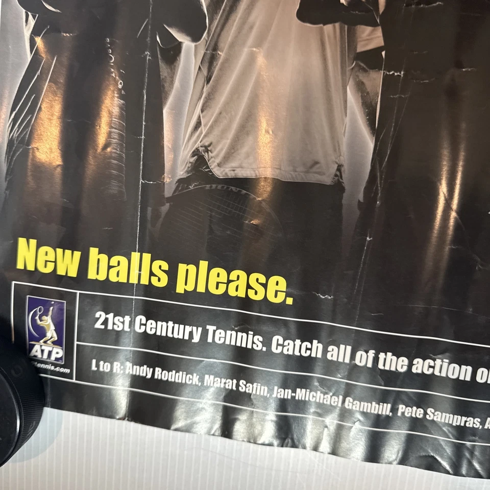 ATP Battle of the Ages Promotional Poster USTA Tennis Agassi Sampras Roddick - Image 3 of 4