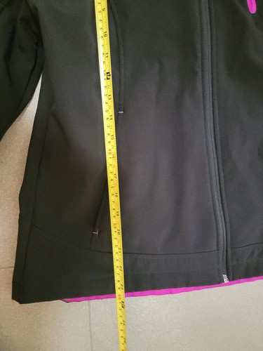 Free Country Women’s Black Fleece Lined Hooded Jacket Size Large Zip Pockets - Picture 11 of 11
