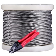 1/8 Stainless Steel Aircraft Wire Rope for Deck Cable Railing Kit,7 x 7 500 F...