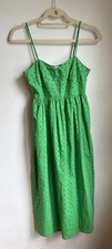 A New Day Women Green Eyelet Spaghetti Strap Lined Sun Dress Sz XS Summer Midi