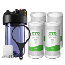 SimPure DB10C Clear Filter Housing and 5 Micron 10" x 4.5" CTO Carbon Filters