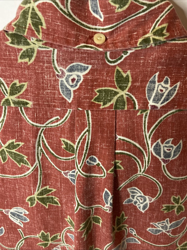 Vintage Reyn Spooner Hawaiihemd Herren L Aloha 90s Reverse Print rot geblümt - Bild 9 von 16