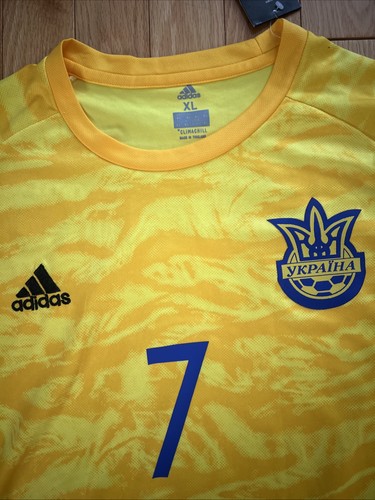 Ukraine Yellow Adidas XL Andriy Shevchenko #7 Authentic Jersey - Picture 2 of 4