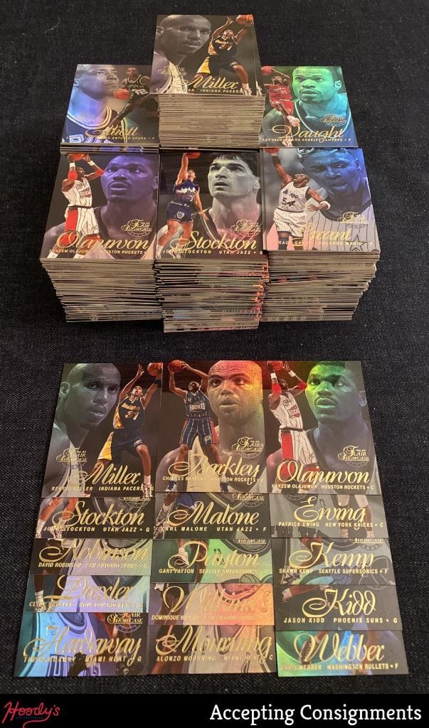 Lot of 645 1996-97 Flair Showcase Row 1 Charles Barkley, Hakeem Olajuwon + Dups