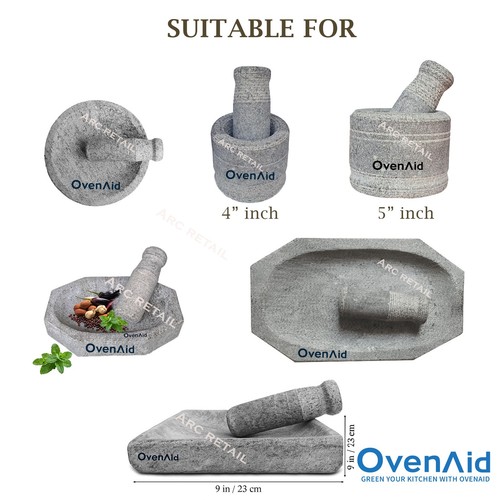 Stone Pestle 6"x2" by OvenAid | Handmade Granite Spice Crusher Replacement - Picture 2 of 4