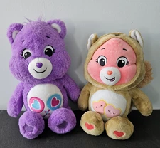 Care Bears 14" Share Bear & 12" Squirrel Bear Stuffed Animal Plush Toy Set of 2
