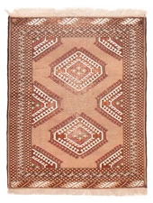 Traditional Vintage Hand-Knotted Oriental Carpet 3'6" x 4'5" Wool Area Rug