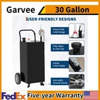 30 Gallon Fuel Gas Caddy with Wheels & Manual Transfer Pump 9.8ft Hose Car Boat