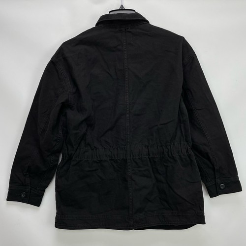 Chaqueta Everlane para mujer The Cinchable Chore XS negra de lona de algodón nueva con etiquetas - Imagen 8 de 10