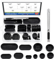 Glarks 43Pcs 10 Size Oval and round Rubber Grommets Set, Double Sided Oval and r