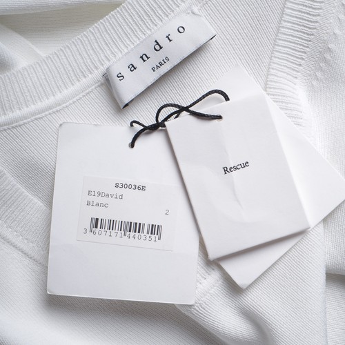 Sandro Paris Women's T-Shirt Top Size 2 / M S30036E - Picture 6 of 8