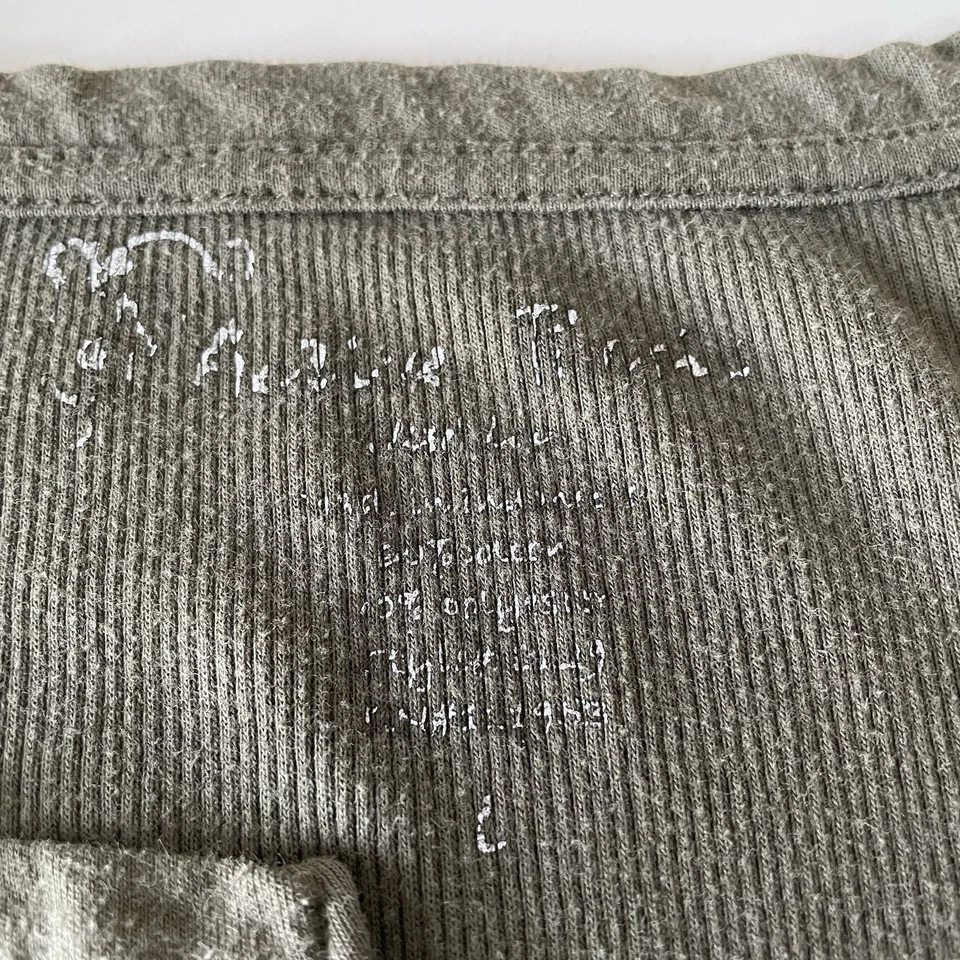 Vintage Y2K Womens Large Fitted Button Henley Baby Tee Olive Green Bella Swan - Image 3 of 4