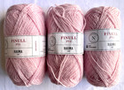 3 Matched Balls Rauma FINULL PT2 Wool Sport Wt Yarn 191 Yds Each LIGHT PINK 4094