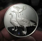 1976 Nene Hawaiian Goose Roberts Birds FM Sterling Silver Round, 2.12 ozt