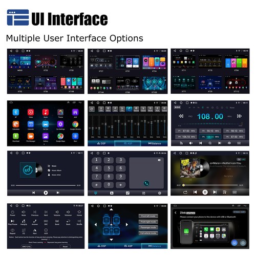 10" Autorradio Android 14 CarPlay GPS 1DIN RDS WIFI Pantalla giratoria MIC 4+64G - Imagen 13 de 15
