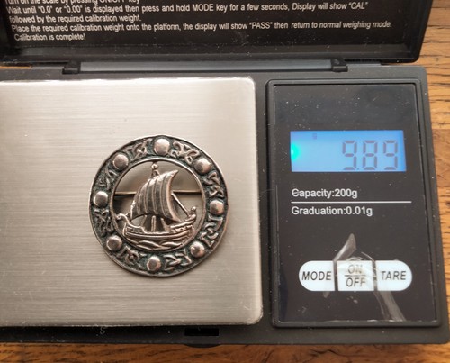 Fully Hallmarked 1956 Sterling Silver Celtic Viking Shield Brooch + Vintage Box - Picture 10 of 14
