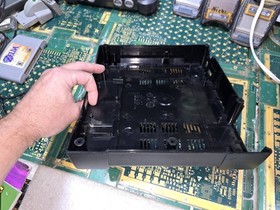Sega Saturn USA Exact EMPTY-Intact-Black^MK-80000A^EF#2 Bottom Case ONLY-OK-READ