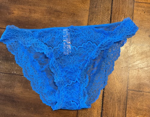 VICTORIA'S SECRET Dream Angels Lace Cheekini Panties Large Blue Color - Picture 1 of 3