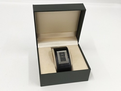 Used Gucci Bangle Watch Qz Leather Ss Black Dial 7800L - Picture 10 of 10