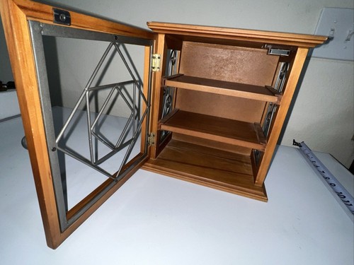 Curio Cabinet Wood Open Metalwork Scroll SPI San Francisco USA Wall Mount Table - Picture 10 of 12