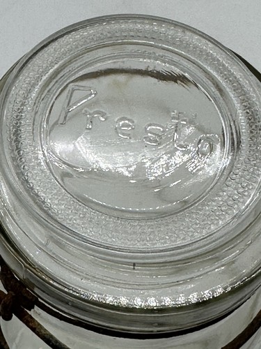 2 Vintage ATLAS E-Z SEAL Pint Clear Canning Glass Jars with Wire Bail & Lid - Picture 3 of 10