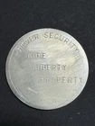 1974 Silver Security Life Liberty Property 1 Troy Oz .999 Fine Silver Rare Round