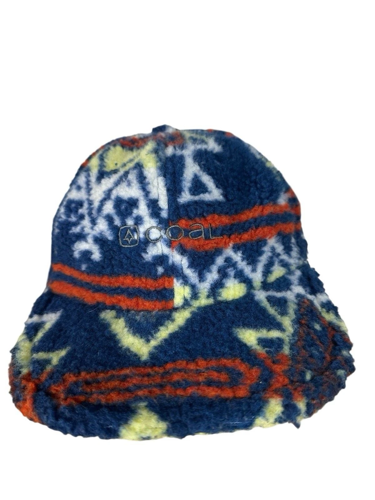 Coal Fleece Hat NWOT Blue Geometric Pattern Adjustable Winter