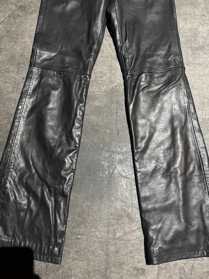 Vintage DKNY Low Rise Black Leather Pants Size 6 Womens - Image 2 of 4