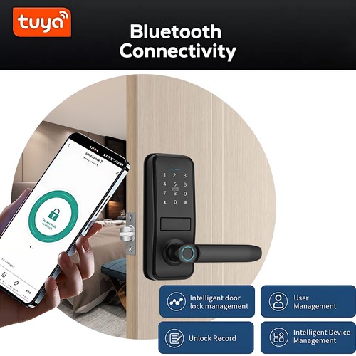 TUYA Digital Electronic Fingerprint Smart Door Lock Password APP Card Keypad AU - Picture 3 of 13