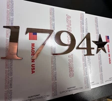 Rose Gold Raised Plastic 1794 Letters Inserts for Toyota Tundra Tailgate