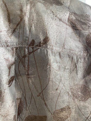 Brunello Cucinelli Gray Metallic Silk Print Western Blouse Shirt Sz S New $ 2995 - Picture 5 of 8