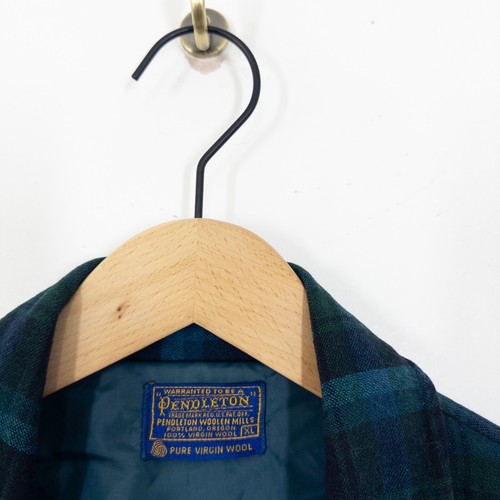 Pendleton Pure Wool Check Jacket Size XL Teal Blue Green Flawed* - Picture 4 of 15