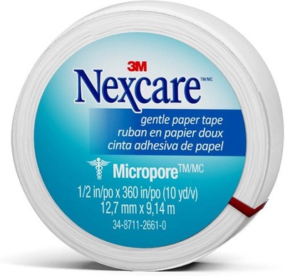 Nexcare Micropore ntle Paper Tape 1/2 Inch x 10 yd   Hypoallernic,