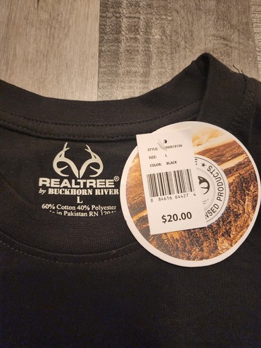 Realtree Canotta Uomo Grafica Logo USA Taglia (L) Cotone Nero + Misure - Foto 3 di 6