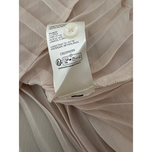 Maeve Women's XL Pleated Sheer Chiffon Button Down Blouse Mini Dress Feminine - Picture 10 of 10