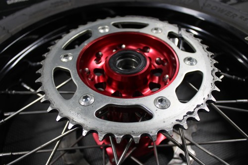 05-17 HONDA CRF450X ADN RACING SUPERMOTO RUEDAS DELANTERAS TRASERAS JUEGO DE RUEDAS NEUMÁTICOS ¡BONITO! - Imagen 10 de 20