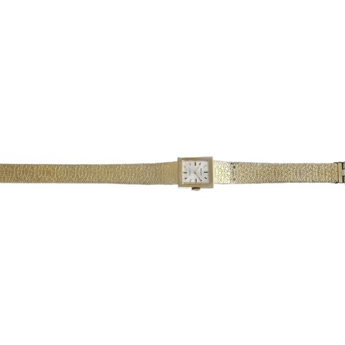 Gruen Vintage Ladies Mechanical Watch 17 Jewel Gold Tone Square Textured Band - Picture 9 of 10