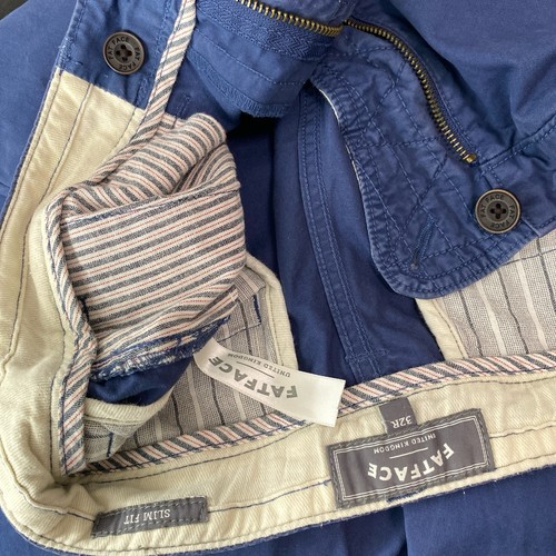 Pantalone chino uomo Fat Face W32 L32 blu vita gamba 32 taglia 32x32 slim fit 32R - Foto 7 di 8