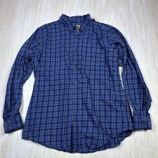 The Foundry Supply Co. 100% Cotton Long Sleeve Plaid Button Down Men's Shirt XLT