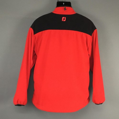 FootJoy DryJoys Jacke Herren Medium rot schwarz Viertelreißverschluss Golf Windshirt Pullover - Bild 2 von 10