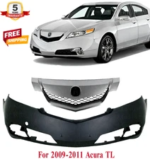 Front Bumper Cover Fascia & Grille Assembly Kit For 2009-2011 Acura TL