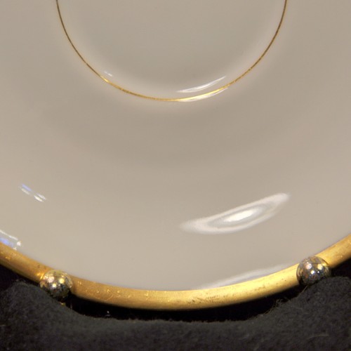 CA Charles Ahrenfeldt Limoges Set of 2 Cups & Saucers 1894-1930 Gold on White - Picture 12 of 23
