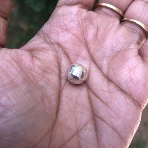 Medaglione ciondolo sfera argento massiccio religioso indù argento puro 999 5-6 gm per Rahu - Foto 7 di 8