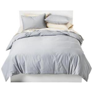 3-Piece-Duvet-Cover-Set-Gray-King-Size-with-Corner-Ties