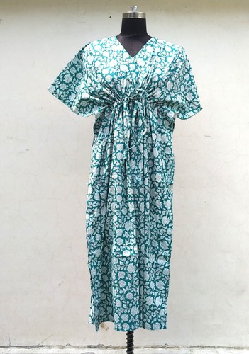 Indian All Pattern Print Kaftan Sleepwear Beach Dress Night Gown Cover Up Caftan - Picture 108 of 209