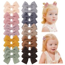 20pcs Baby Hair Clips 2" Mini Alligator Clip Toddler Pigtail Bow Fine Hair