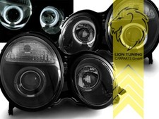 LED Angel Eyes Scheinwerfer für Mercedes Benz W210 Lim T-Modell E-Klasse schwarz