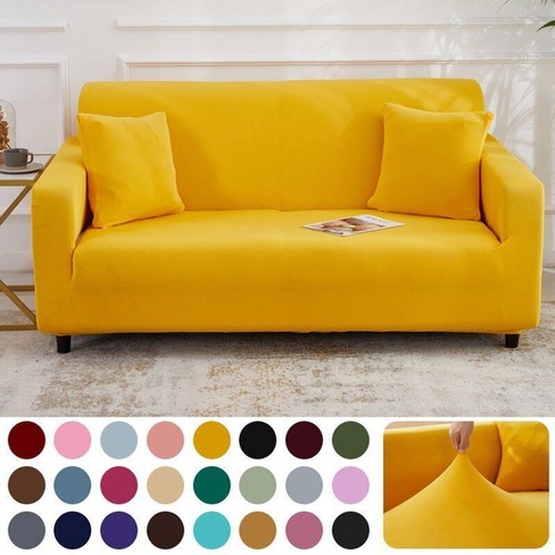 Solid Color Sofa Cover Stretch Couch Covers for Living Room Sectional Corner - Picture 29 of 44